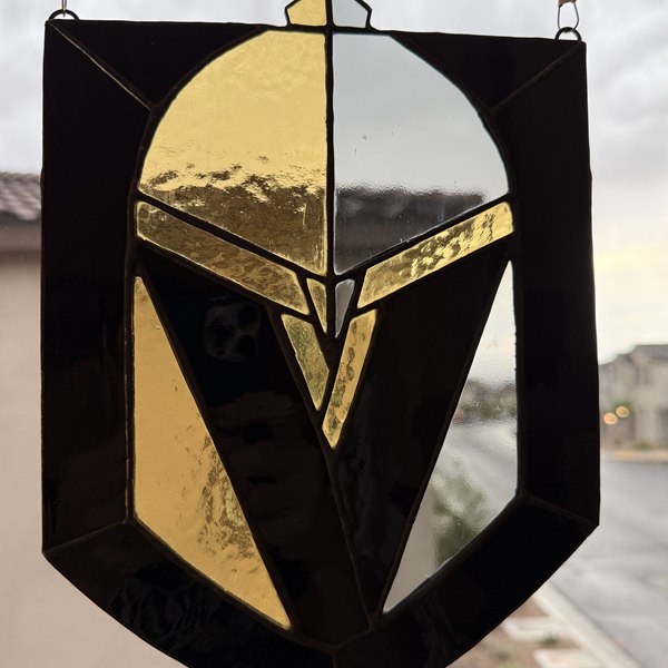 Vegas Golden Knights stained glass panel